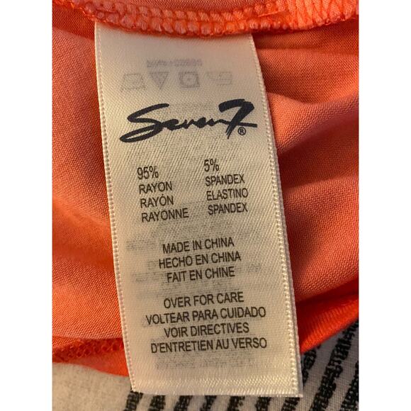 *NEW* Seven 7 Flutter Short Sleeve Tie Front T-Shirt Top Coral Orange Size XL - Picture 10 of 11